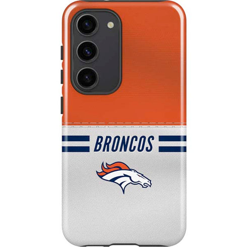 NFL Denver Broncos White Striped Galaxy S23 Pro Case