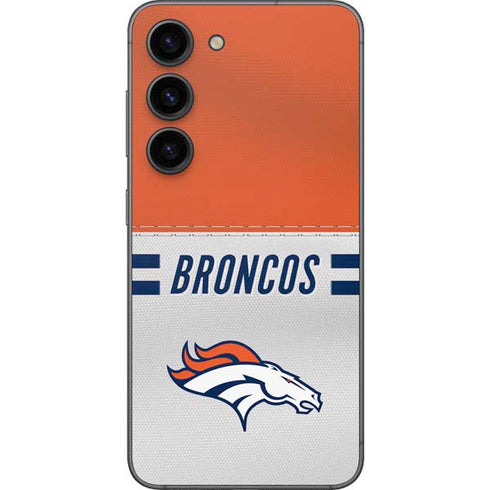NFL Denver Broncos White Striped Galaxy S23 Skin