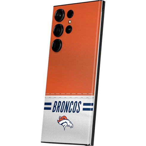 NFL Denver Broncos White Striped Galaxy S23 Ultra Skin