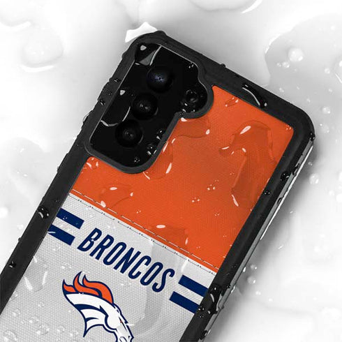 NFL Denver Broncos White Striped Galaxy S23 Waterproof Case