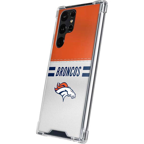 NFL Denver Broncos White Striped Galaxy S24 Ultra Clear Case