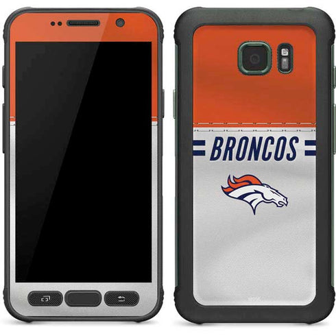 NFL Denver Broncos White Striped Galaxy S7 Active Skin
