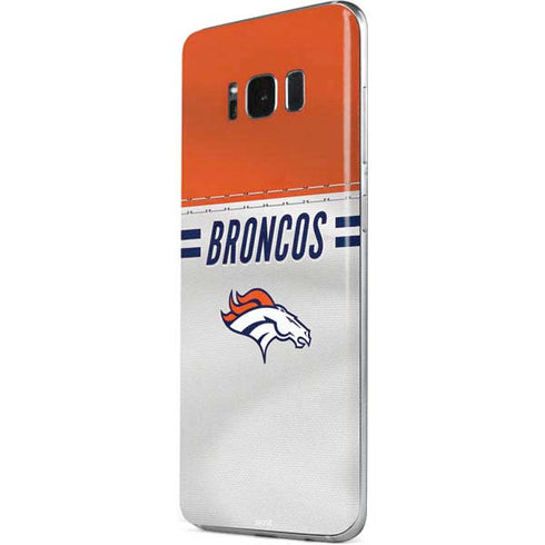 NFL Denver Broncos White Striped Galaxy S8 Skin