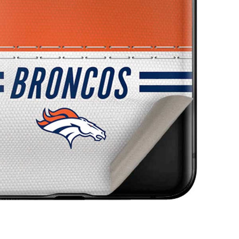 NFL Denver Broncos White Striped Galaxy Z Flip Skin