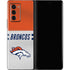 NFL Denver Broncos White Striped Galaxy Z Fold2 5G Skin