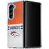 NFL Denver Broncos White Striped Galaxy Z Fold5 5G Clear Case