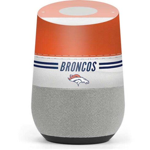 NFL Denver Broncos White Striped Google Home Skin