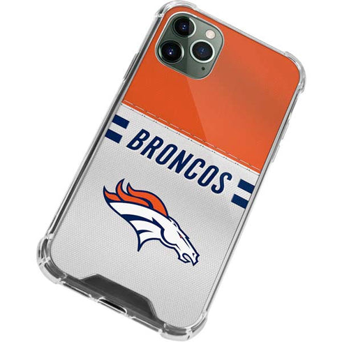 NFL Denver Broncos White Striped iPhone 11 Pro Max Clear Case