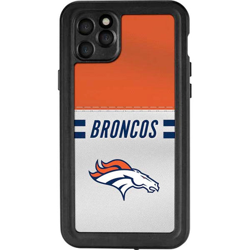 NFL Denver Broncos White Striped iPhone 11 Pro Max Waterproof Case