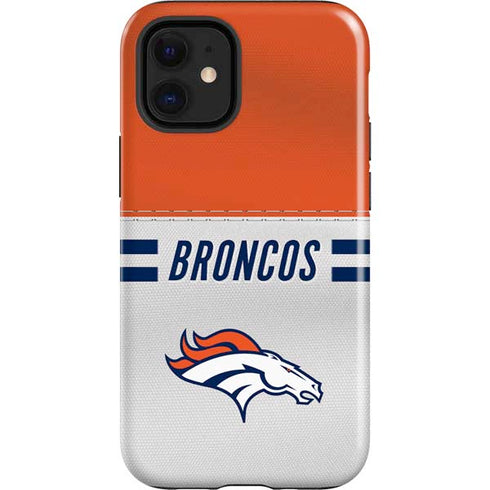 NFL Denver Broncos White Striped iPhone 12 Mini Impact Case
