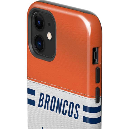NFL Denver Broncos White Striped iPhone 12 Mini Impact Case