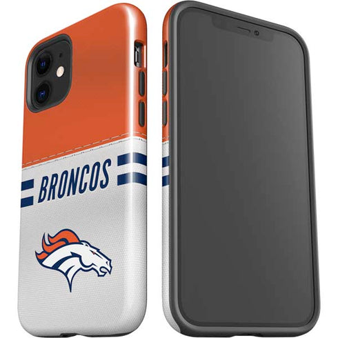 NFL Denver Broncos White Striped iPhone 12 Mini Impact Case