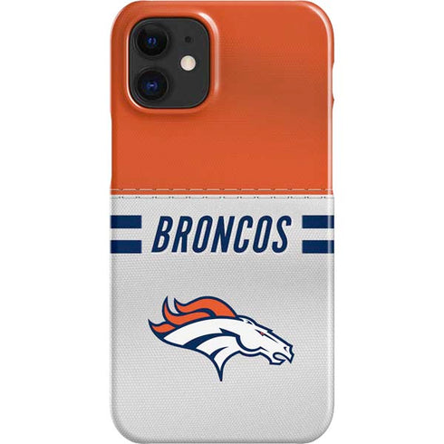 NFL Denver Broncos White Striped iPhone 12 Mini Lite Case