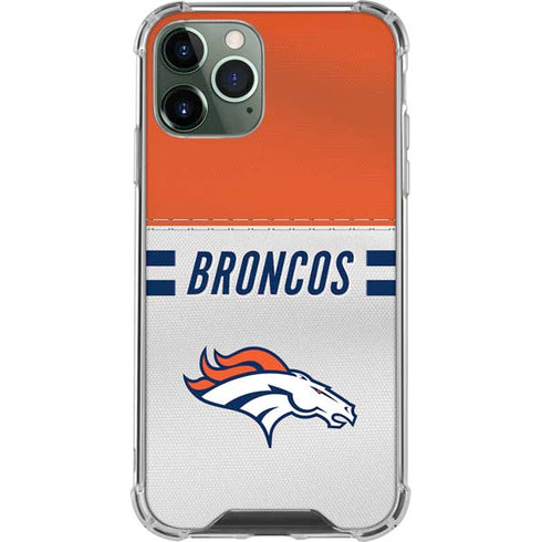 NFL Denver Broncos White Striped iPhone 12 Pro Max Clear Case