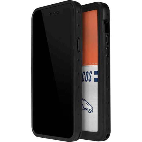 NFL Denver Broncos White Striped iPhone 12 Pro Waterproof Case