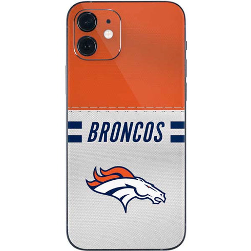 NFL Denver Broncos White Striped iPhone 12 Skin