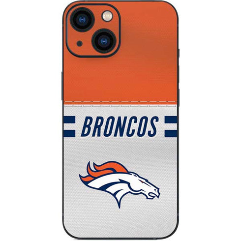NFL Denver Broncos White Striped iPhone 13 Mini Skin
