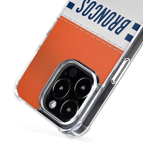 NFL Denver Broncos White Striped iPhone 13 Pro MagSafe Case