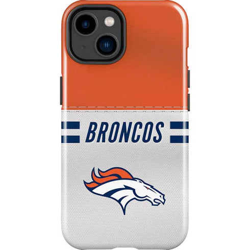 NFL Denver Broncos White Striped iPhone 15 Plus Impact Case