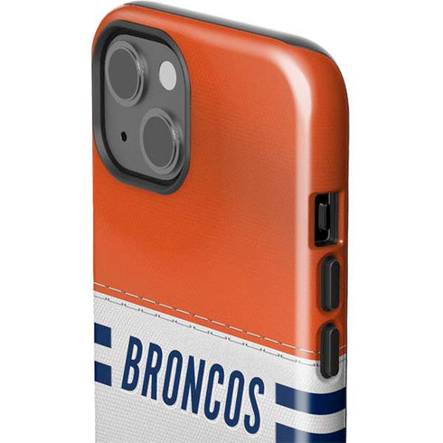 NFL Denver Broncos White Striped iPhone 14 Plus Impact Case