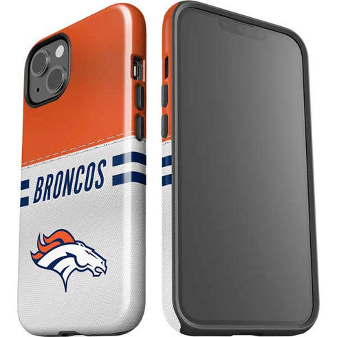 NFL Denver Broncos White Striped iPhone 15 Plus Impact Case