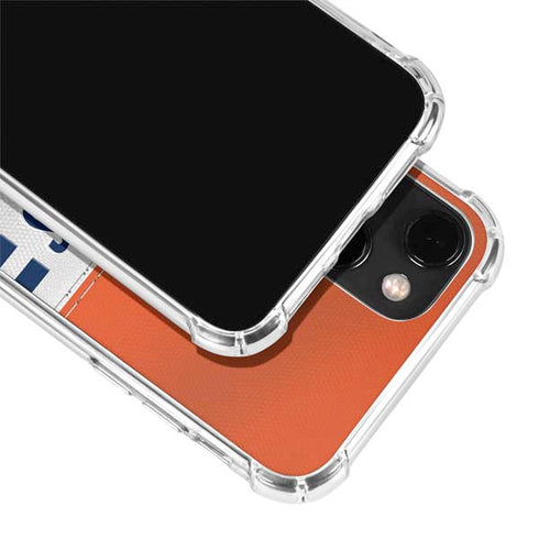 NFL Denver Broncos White Striped iPhone 15 Plus Clear Case