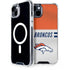 NFL Denver Broncos White Striped iPhone 14 Plus MagSafe Case