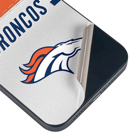 NFL Denver Broncos White Striped iPhone 14 Plus Skin