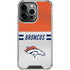 NFL Denver Broncos White Striped iPhone 14 Pro Clear Case