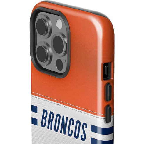 NFL Denver Broncos White Striped iPhone 15 Pro Impact Case