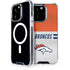 NFL Denver Broncos White Striped iPhone 14 Pro MagSafe Case