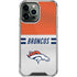 NFL Denver Broncos White Striped iPhone 14 Pro Max Clear Case