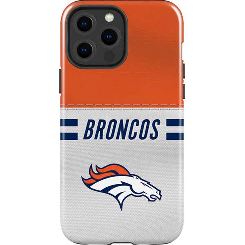NFL Denver Broncos White Striped iPhone 15 Pro Max Impact Case