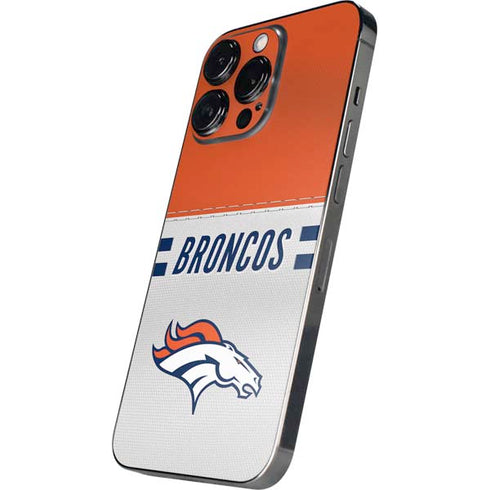 NFL Denver Broncos White Striped iPhone 14 Pro Max Skin