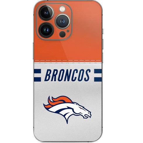 NFL Denver Broncos White Striped iPhone 14 Pro Skin
