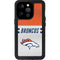 NFL Denver Broncos White Striped iPhone 14 Pro Waterproof Case