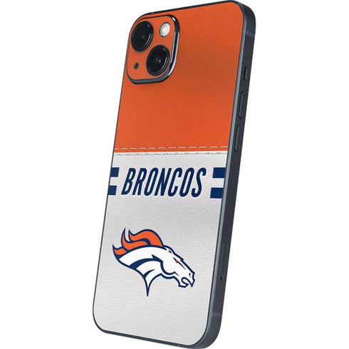NFL Denver Broncos White Striped iPhone 14 Skin