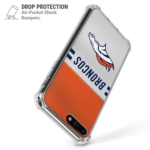 NFL Denver Broncos White Striped iPhone 7/8 Plus Clear Case