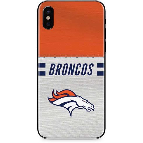 NFL Denver Broncos White Striped iPhone X Skin