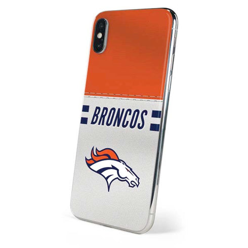 NFL Denver Broncos White Striped iPhone X Skin