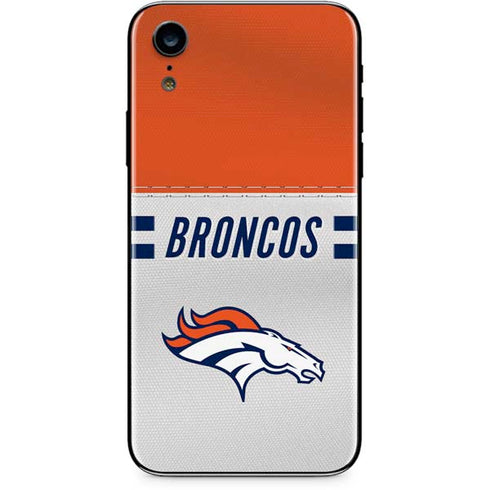 NFL Denver Broncos White Striped iPhone XR Skin