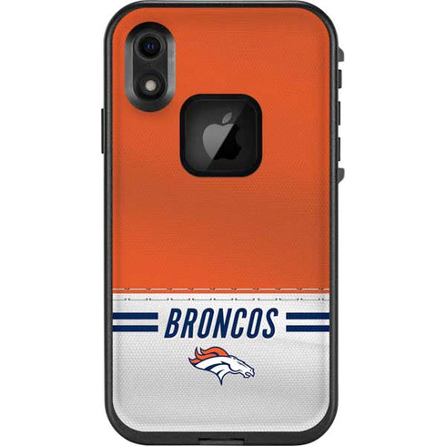 NFL Denver Broncos White Striped LifeProof Fre iPhone Skin