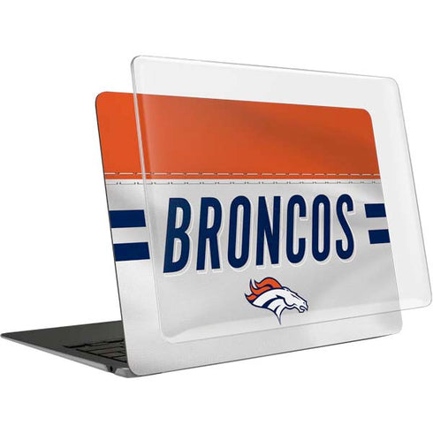 NFL Denver Broncos White Striped MacBook Air 15in (2023-2025) Case plus Skin
