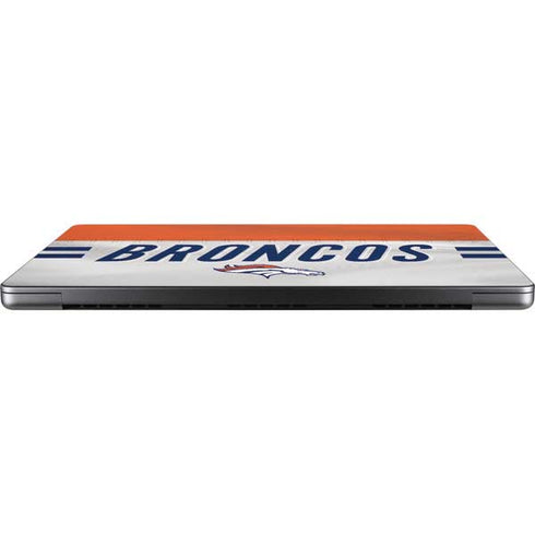 NFL Denver Broncos White Striped MacBook Pro 14in (2021-24) Skin