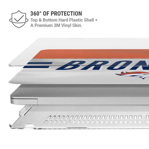 NFL Denver Broncos White Striped MacBook Pro 16in (2019-20) Case plus Skin