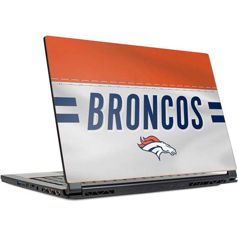 NFL Denver Broncos White Striped MSI GS65 Stealth Laptop Skin