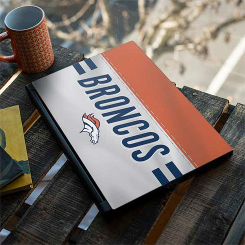 NFL Denver Broncos White Striped MSI GS65 Stealth Laptop Skin