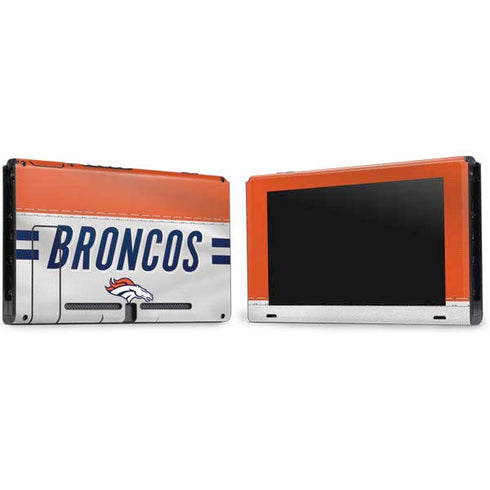 NFL Denver Broncos White Striped Nintendo Switch Bundle Skin