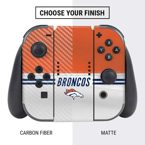 NFL Denver Broncos White Striped Nintendo Switch Bundle Skin