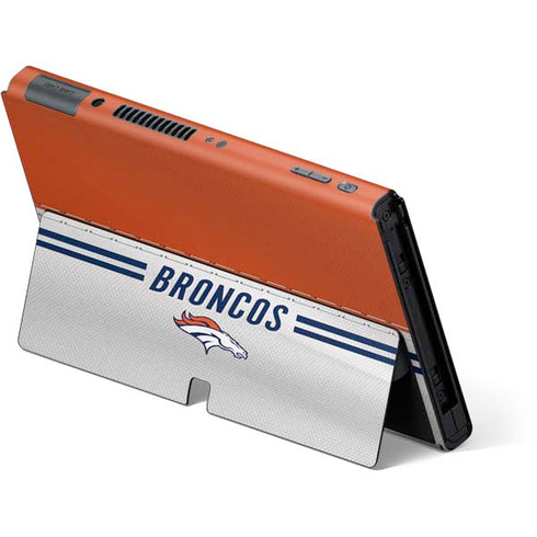 NFL Denver Broncos White Striped Nintendo Switch OLED (2021) Skin